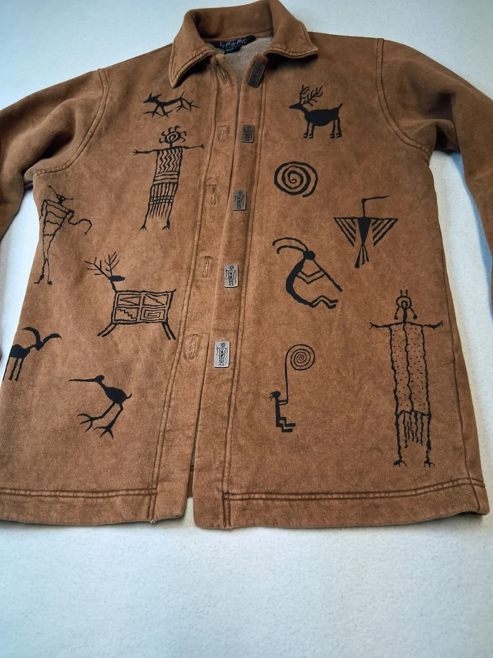 Vintage 90s Bfofo Designs Tribal Art Shacket - Size S - Made in Canada - Picture 2 of 8